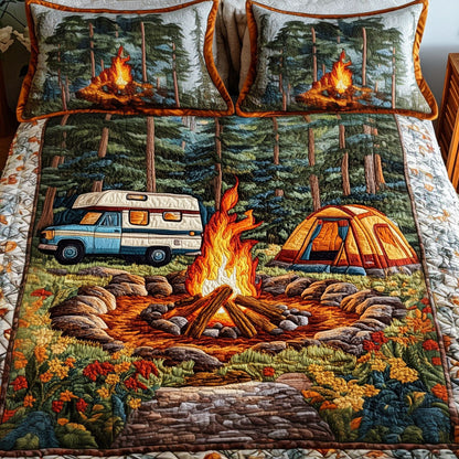 Camping Night 3-Piece Quilted Bedding Set NCU0NT2935