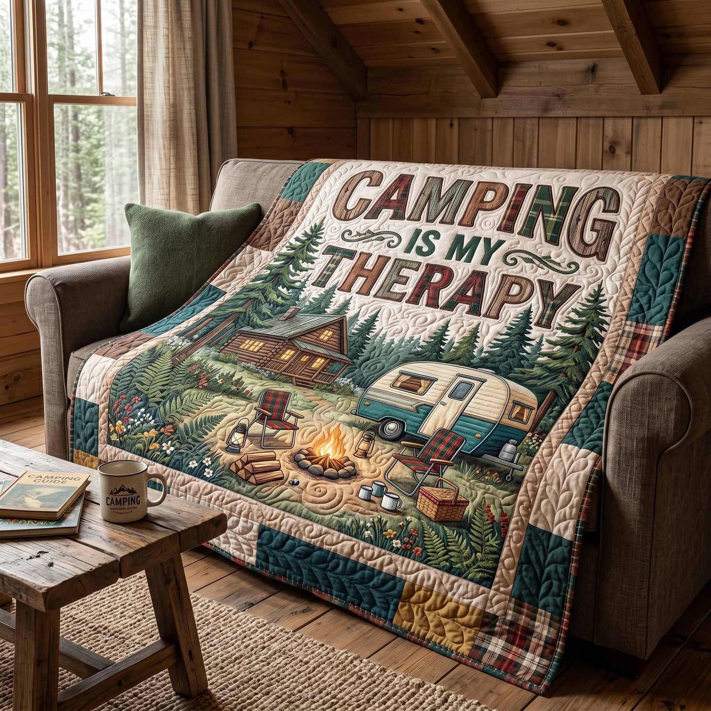 Camping Therapy Quilted Blanket NCU0XD2885