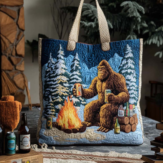 Camping with Bigfoot Quilted Tote Bag NCU0NT9360