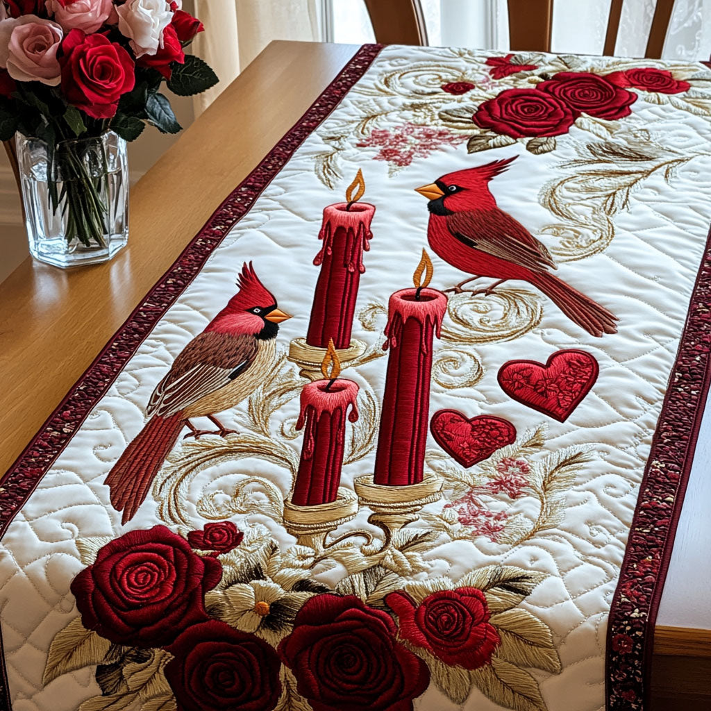 Candle Cardinals Quilted Table Runner NCU0NT2960