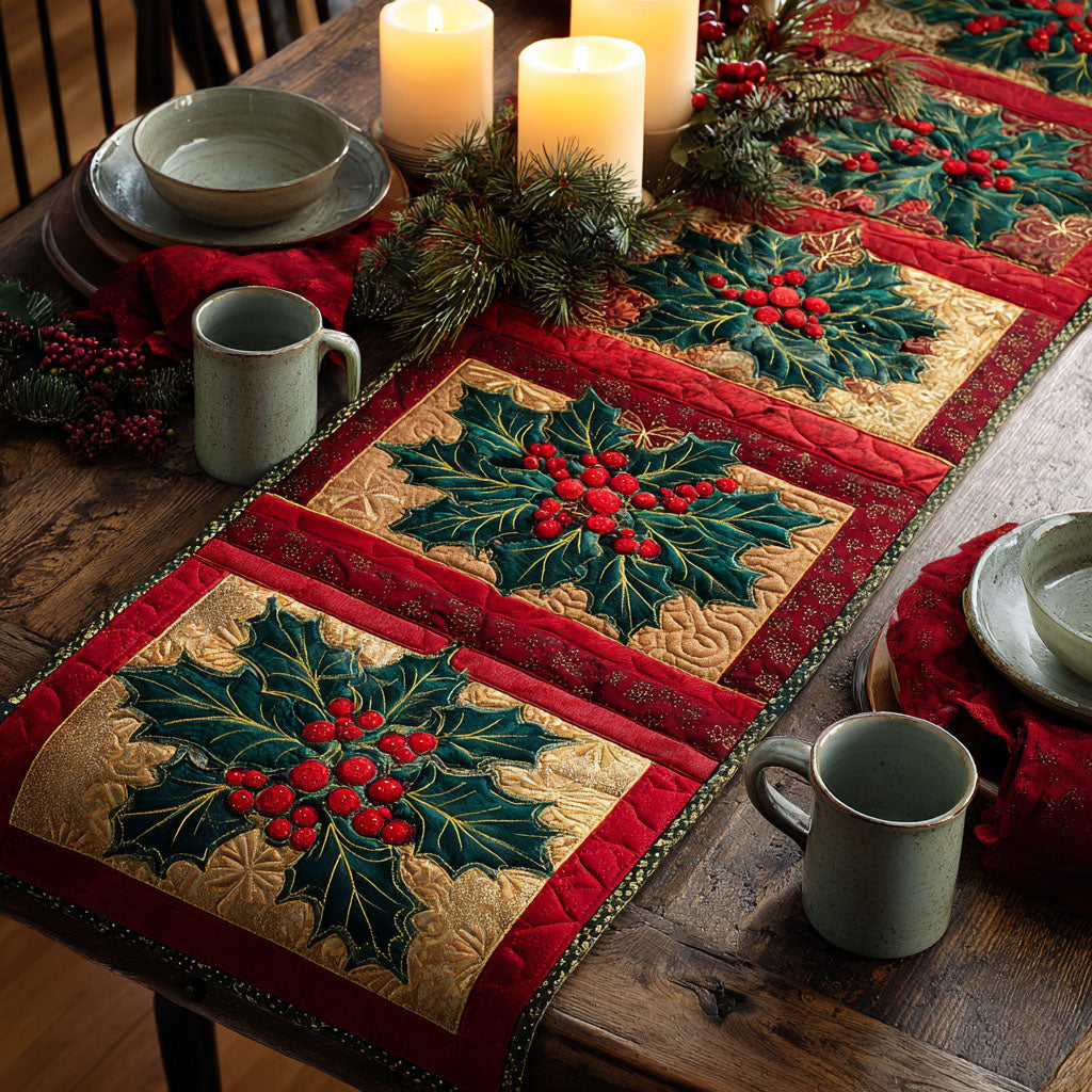 Candle Glow Quilted Table Runner NCU0TD418