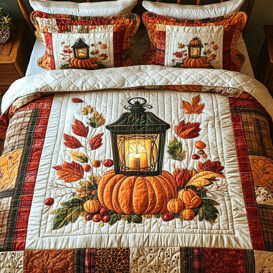 Candlelit Autumn 3-Piece Quilted Bedding Set NCU0PT8264