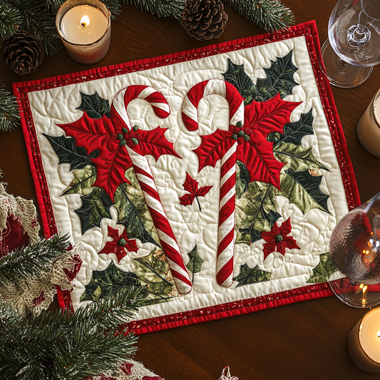 Candy Cane Bliss Quilted Placemat NCU0DV2152