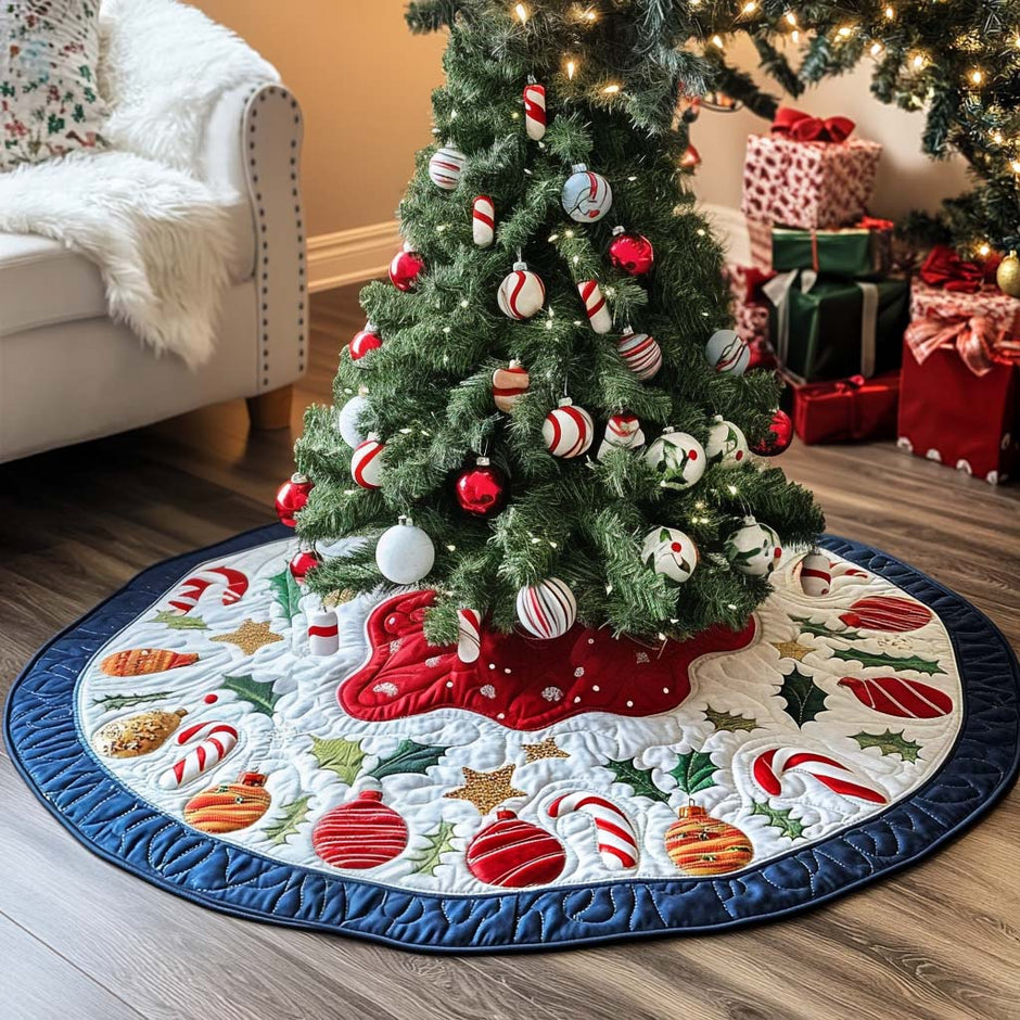 Gnome Joy Christmas Quilted Tree Skirt NCU0DDK1434