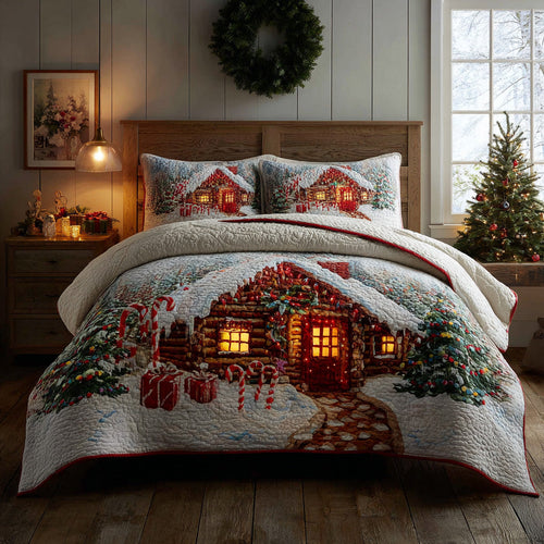 Candy Cabin 3-Piece Quilted Bedding Set NCU0VL2956