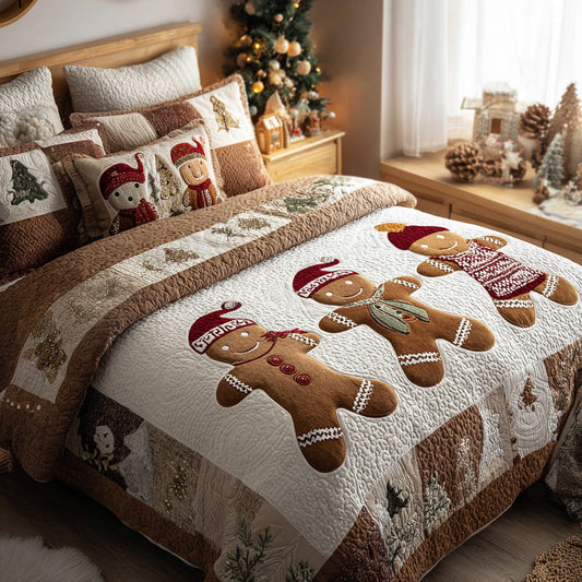 Candy Cane Companions 3-Piece Quilted Bedding Set NCU0DV7652