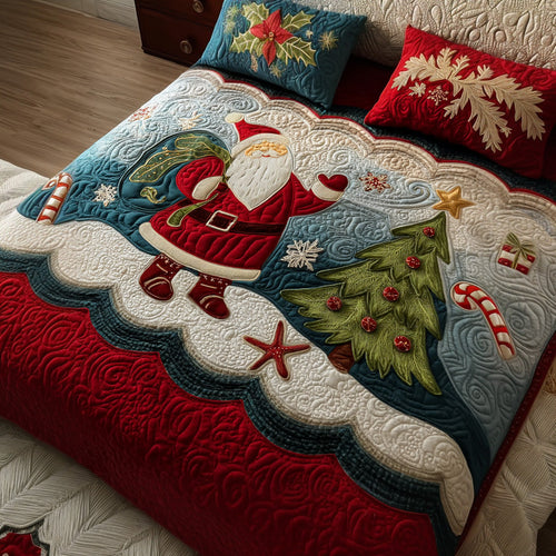 Candy Cane Cottage 3-Piece Quilted Bedding Set NCU0PT9820