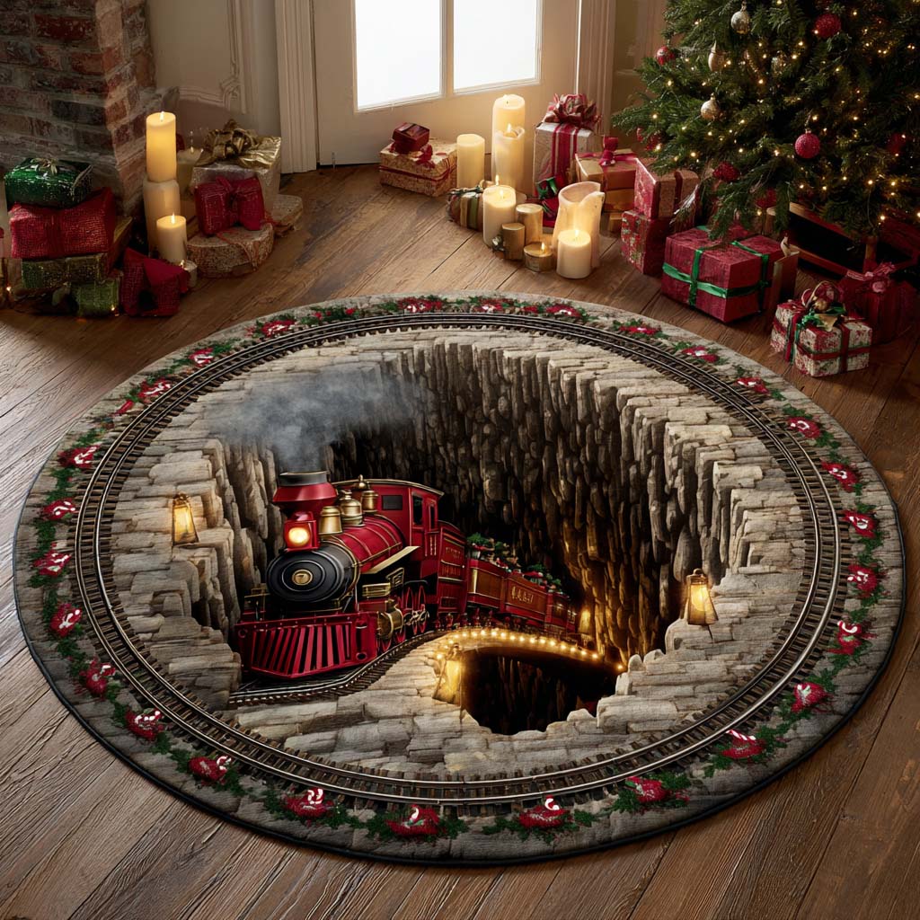 Christmas Train Round Carpet NCU0VT304