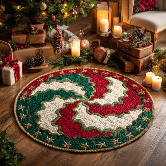 Candy Cane Spin Quilted Round Mat NCU0XD525