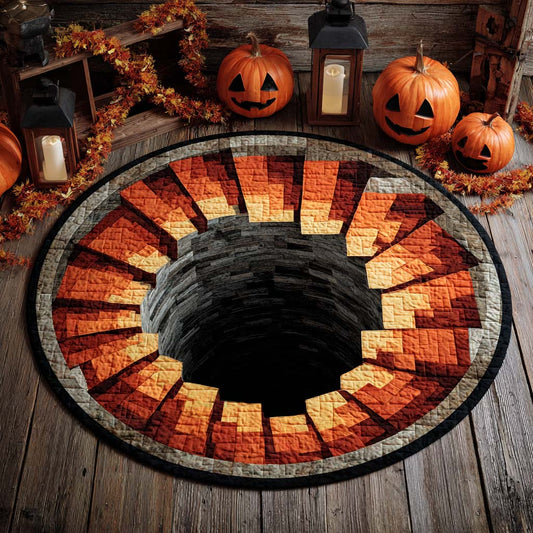 Candy Corn Spiral Quilted Round Mat NCU0XD940
