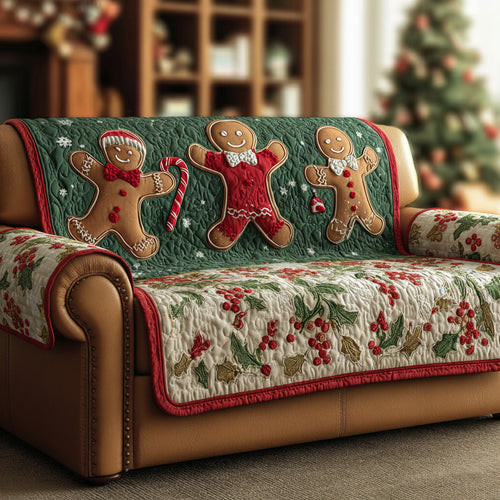 Candy Gingerbread Man Quilted Sofa Cover NCU0HH1127