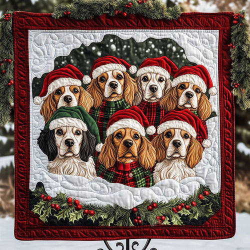 Canine Christmas Spirit Quilted Blanket NCU0PT2165