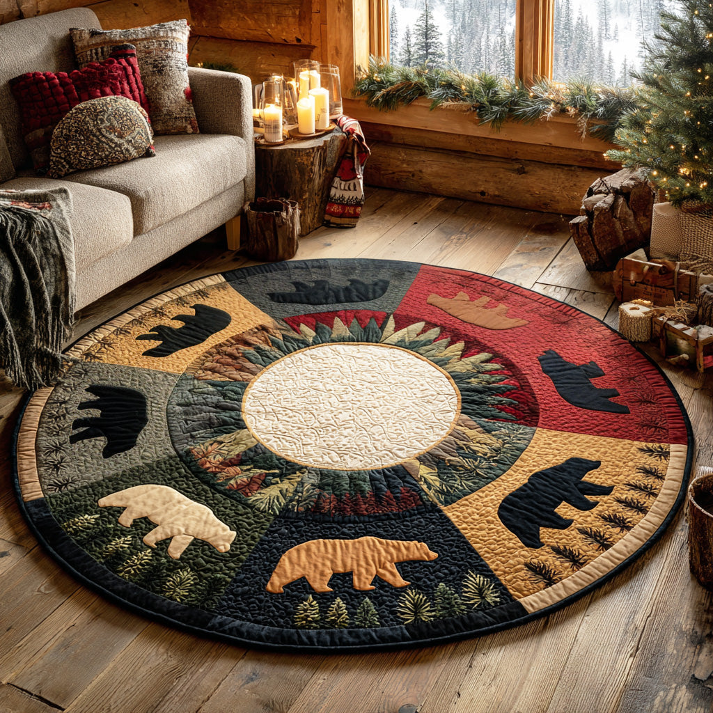 Canyon Bear Quilted Round Mat NCU0TD2068
