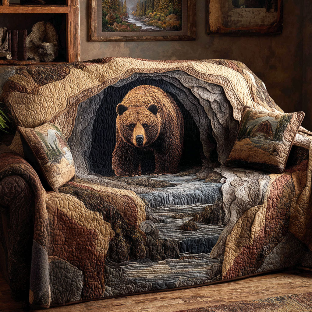 Canyon Bear Quilted Sofa Cover NCU0TV1404