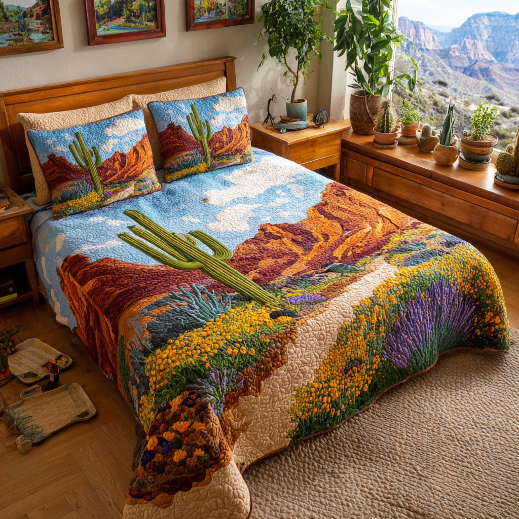 Canyon Bloom 3-Piece Quilted Bedding Set NCU0DK12212