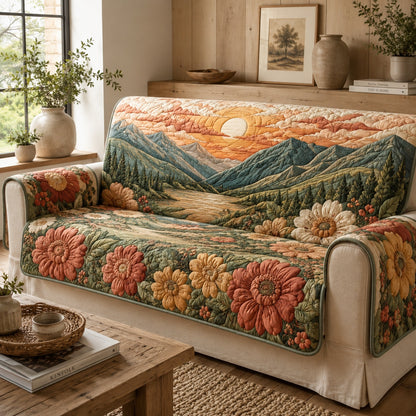 Canyon Dusk Radiance Quilted Sofa Cover NCU0VL3873