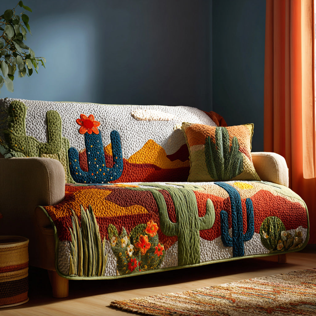 Canyon Glow Quilted Sofa Cover NCU0VL3026