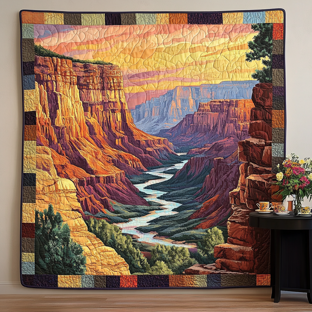 Canyon Panorama Art Quilt Hanging NCU0TL981