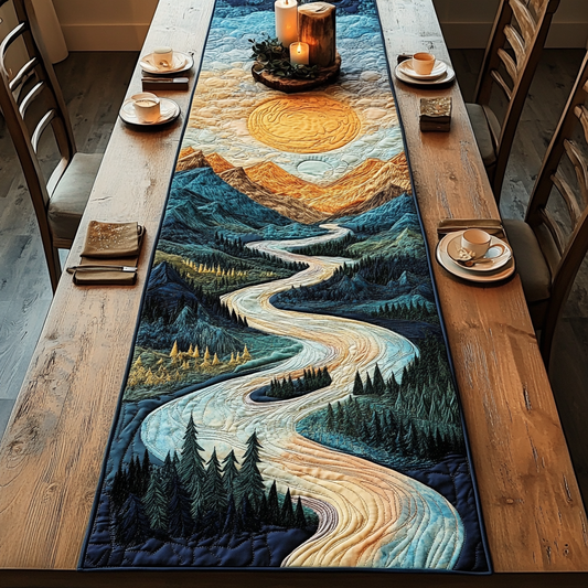 Canyon Stream Quilted Table Runner NCU0VH2652