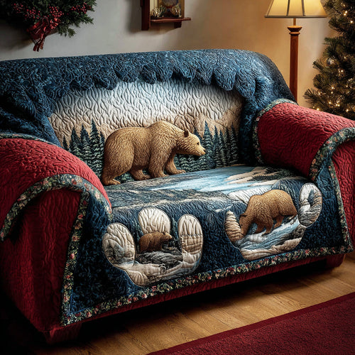 Canyon Trail Bear Quilted Sofa Cover NCU0TD1621
