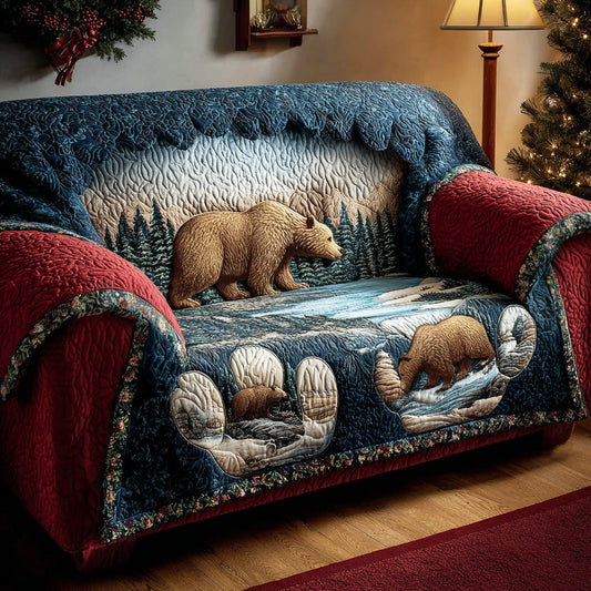 Canyon Trail Bear Quilted Sofa Cover NCU0TD1621