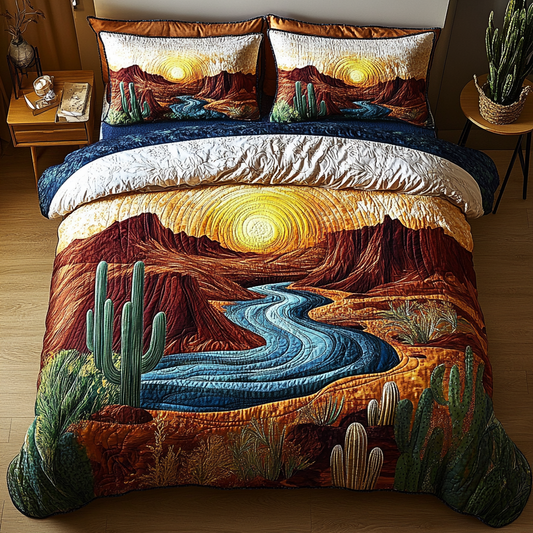 Canyon Waves 3-Piece Quilted Bedding Set NCU0VH3455