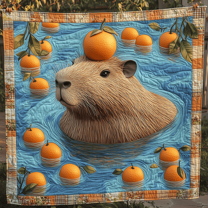 Capybara Citrus Vibes Quilted Blanket NCU0TH2698