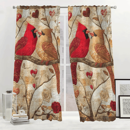 Cardinal Couple Quilted Curtains NCU0DV2799