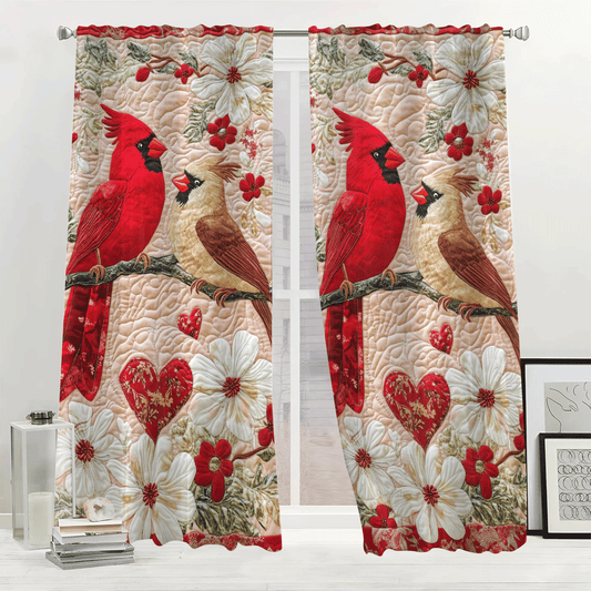 Cardinal Love Quilted Curtains NCU0DV2798