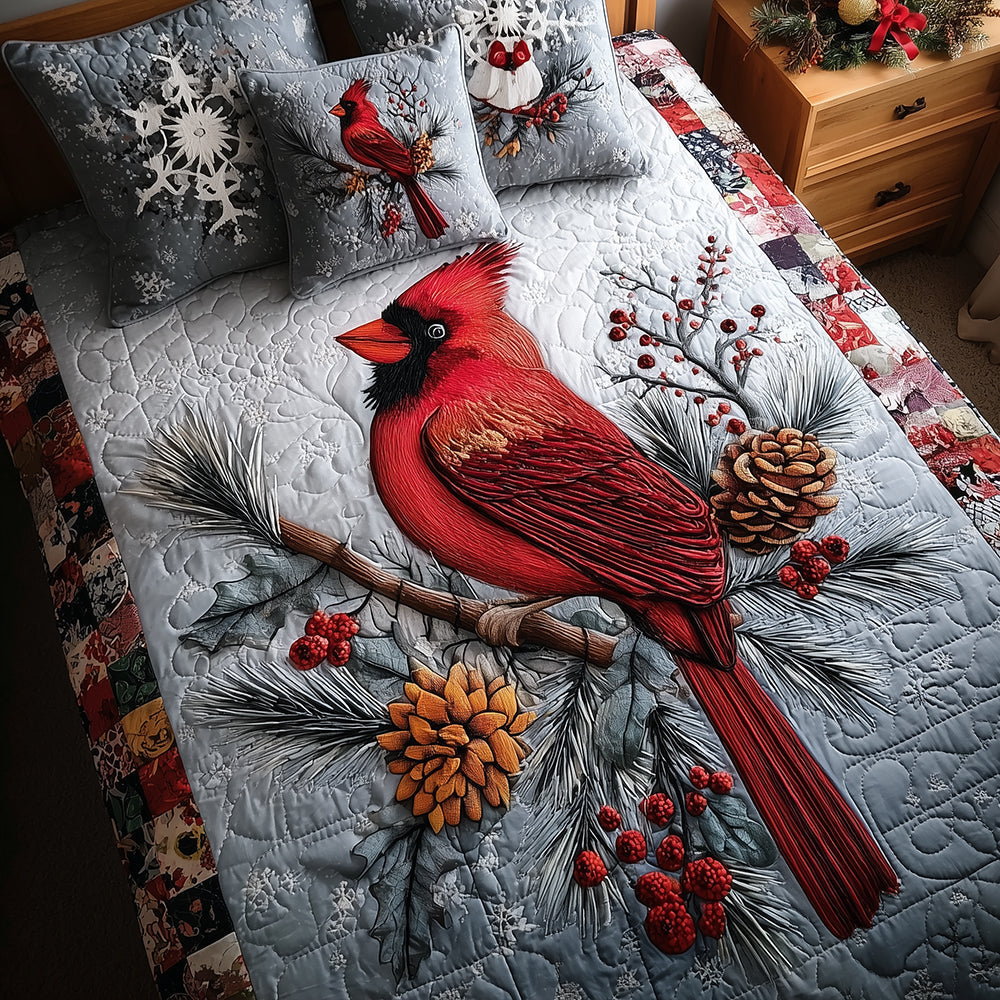 Cardinal Berry Blessing Quilted Bedding Set NCU0TH3332