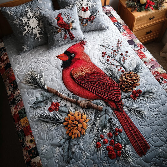 Cardinal Berry Blessing Quilted Bedding Set NCU0TH3332