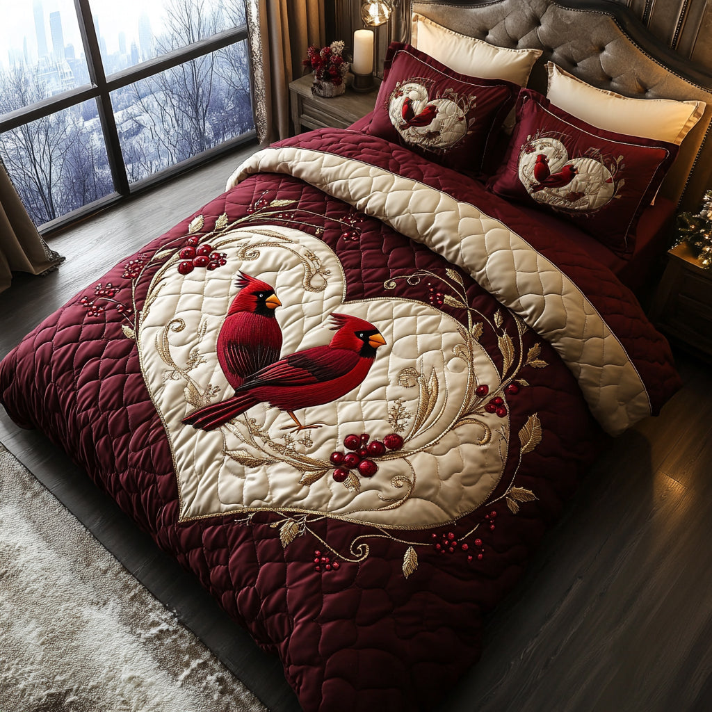Cardinal Blessing 3-Piece Quilted Bedding Set NCU0DV8913