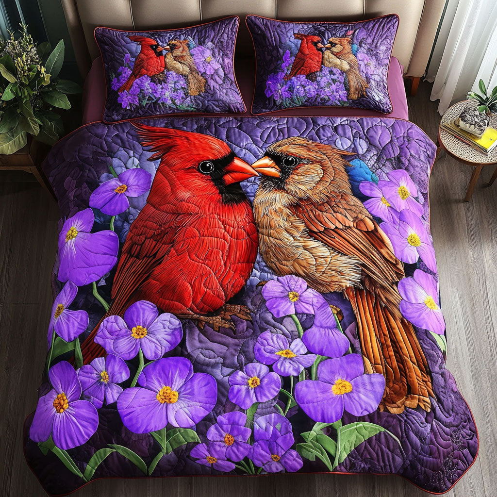 Cardinal Bliss 3-Piece Quilted Bedding Set NCU0NT6089