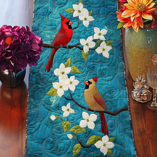 Cardinal Blossom Quilted Table Runner NCU0NT6422