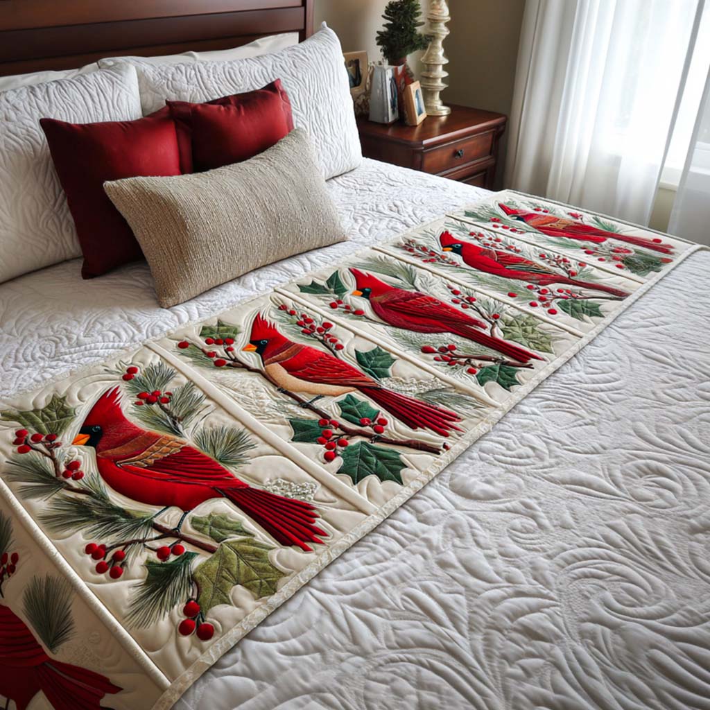 Cardinal Branches Quilted Bed Runner NCU0NT9890