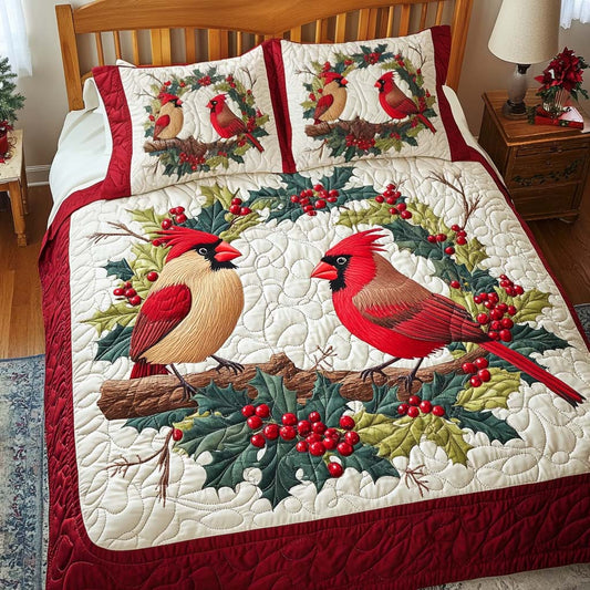 Cardinal Charm 3-Piece Quilted Bedding Set NCU0NT10427