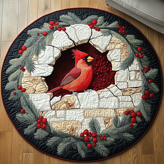 Cardinal Charm Quilted Round Mat NCU0DK9914