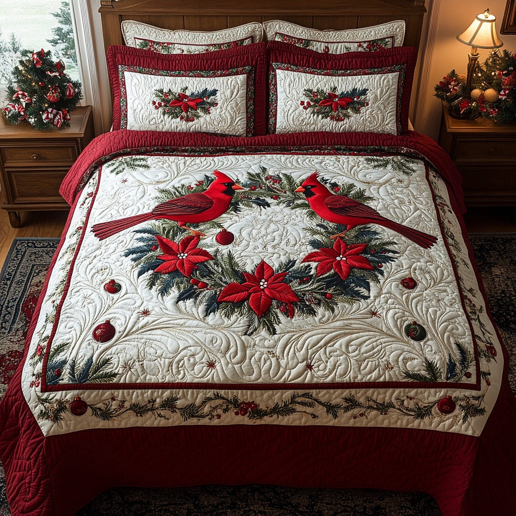 Cardinal Chorus 3-Piece Quilted Bedding Set NCU0DV7380
