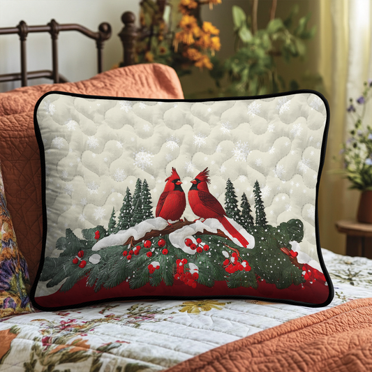 Cardinal Christmas Delight Quilted Bedding Pillow Case NCU0DK3524
