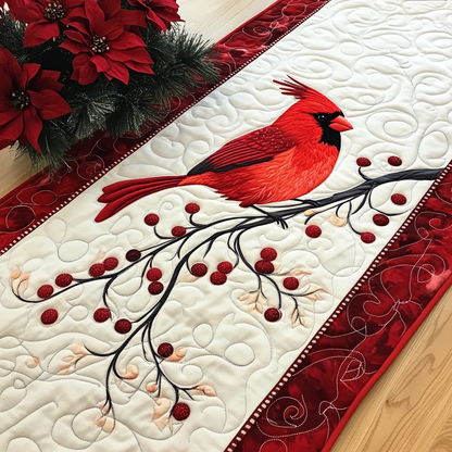 Cardinal Christmas Serenade Quilted Table Runner NCU0DK1581