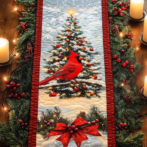 Cardinal Delight Quilted Table Runner NCU0VH086