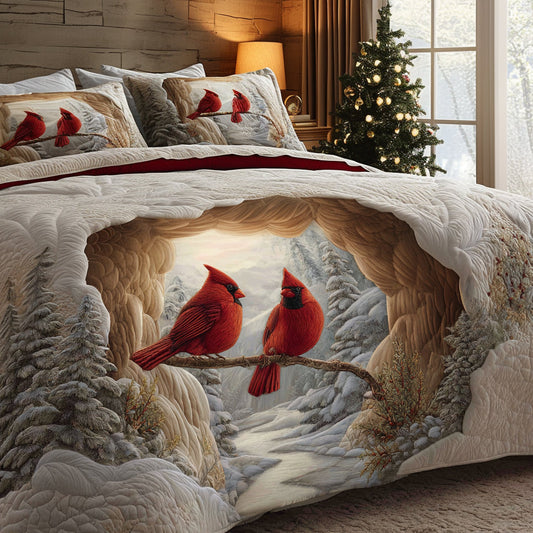 Cardinal Dream 3-Piece Quilted Bedding Set NCU0DV8921