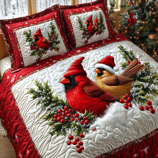 Cardinal Flight 3-Piece Quilted Bedding Set NCU0NT10430