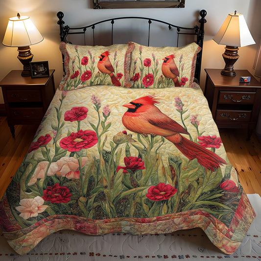 Cardinal Garden 3-Piece Quilted Bedding Set NCU0PT6174