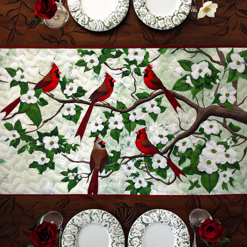 Cardinal Garden Quilted Table Runner NCU0NT6423