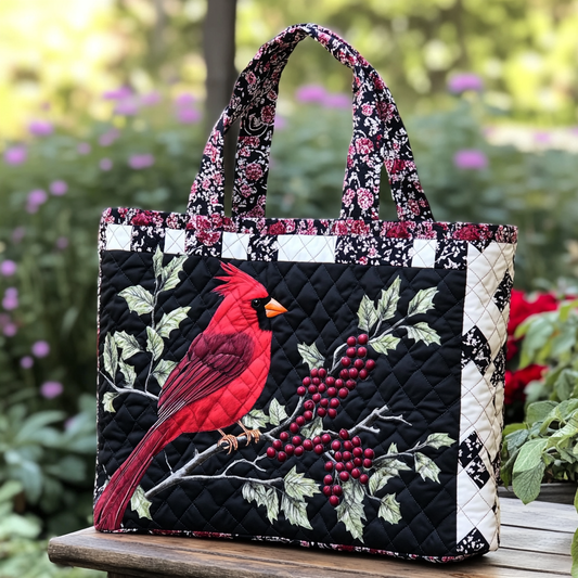 Cardinal Garden Quilted Tote Bag NCU0DK8835