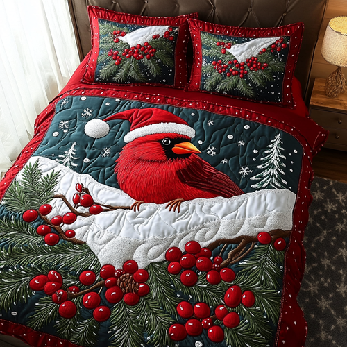 Cardinal Gathering 3-Piece Quilted Bedding Set NCU0DK9941