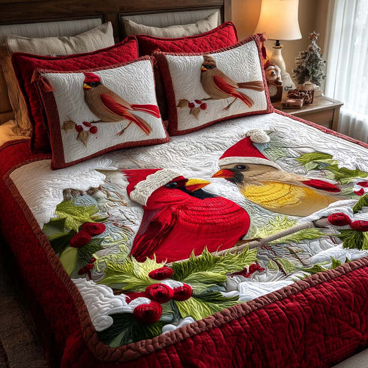 Cardinal Glow 3-Piece Quilted Bedding Set NCU0NT10431