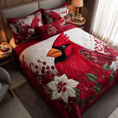 Cardinal Glow 3-Piece Quilted Bedding Set NCU0NT9900