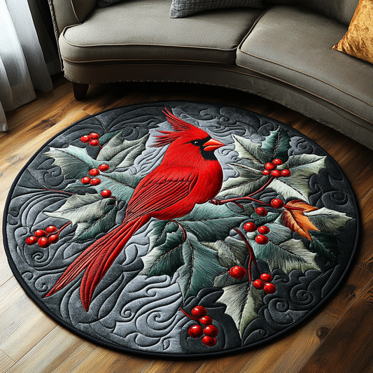 Cardinal Glow Quilted Round Mat NCU0DK9916